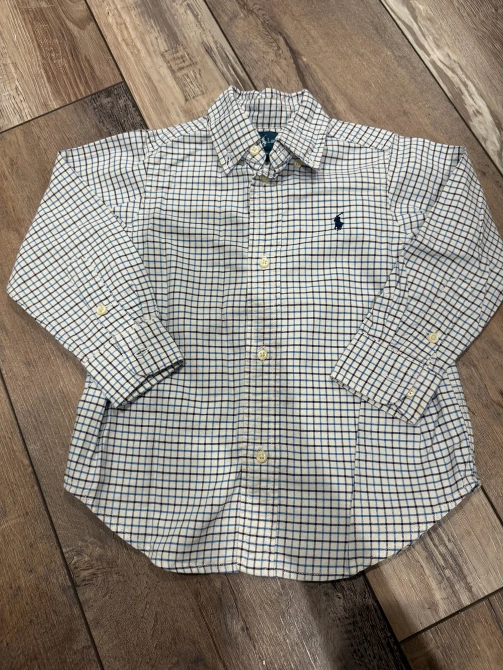 Ralph Lauren Little Boys Long-Sleeve Checked Plaid Poplin Shirt Size 3